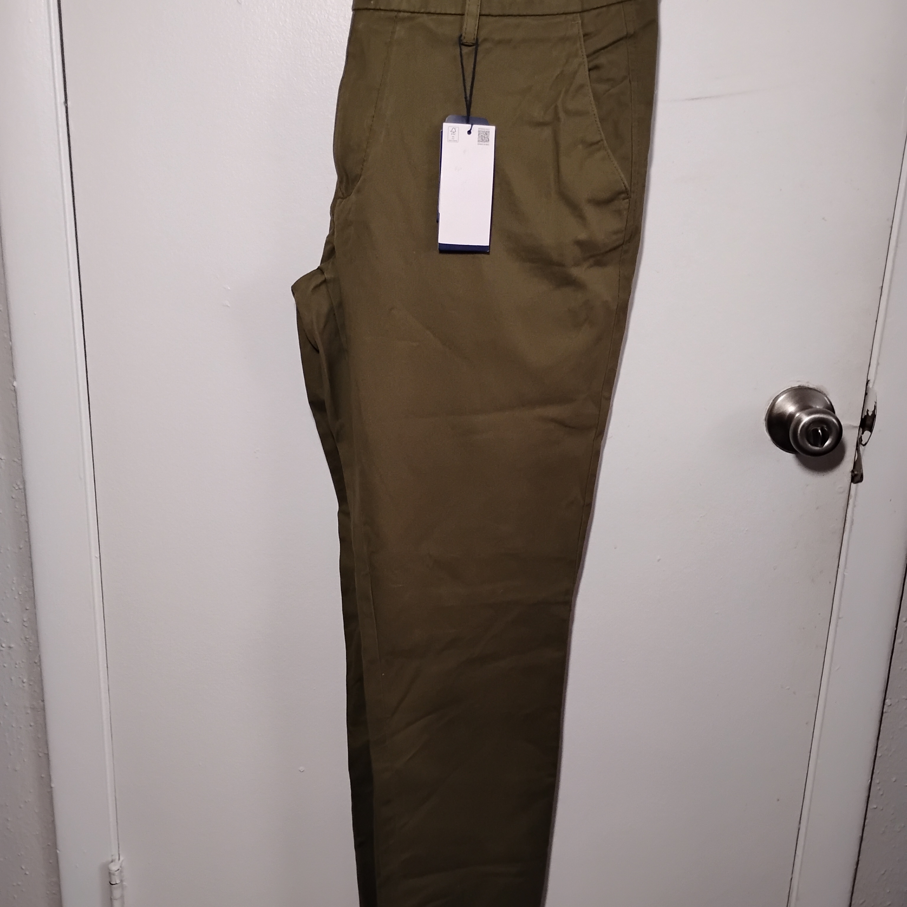 New! $72 Retail Italian Brand New - Piombo Men's Olive Khaki Pants Trousers 38"